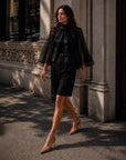 Noir Mini Siena Silk Chiffon Cape