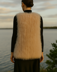Rosé Ostrich Feather Vest