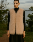 Rosé Ostrich Feather Vest