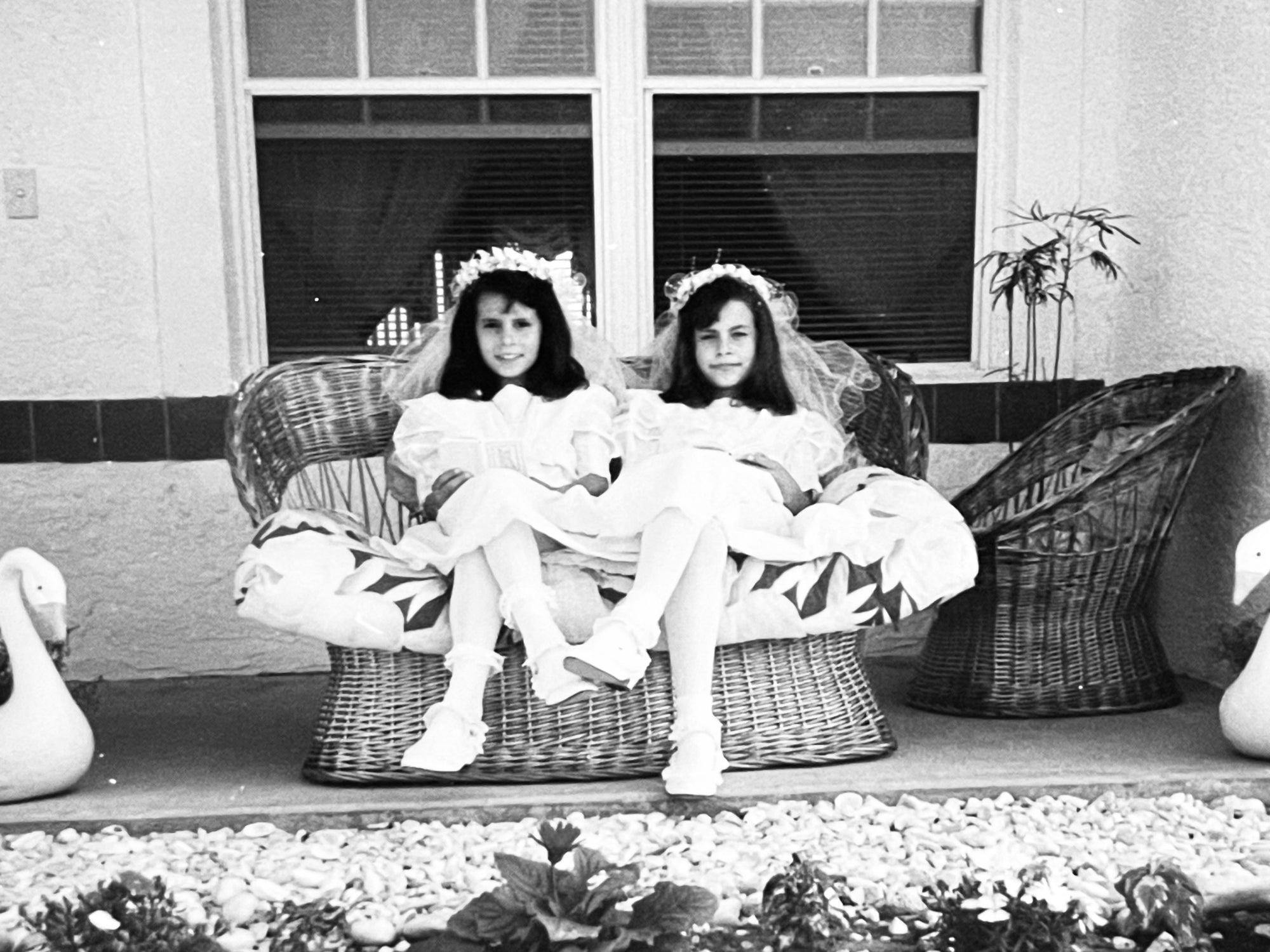 Co-founders Kaidy and Karol in vintage dresses their grandmother handmade.