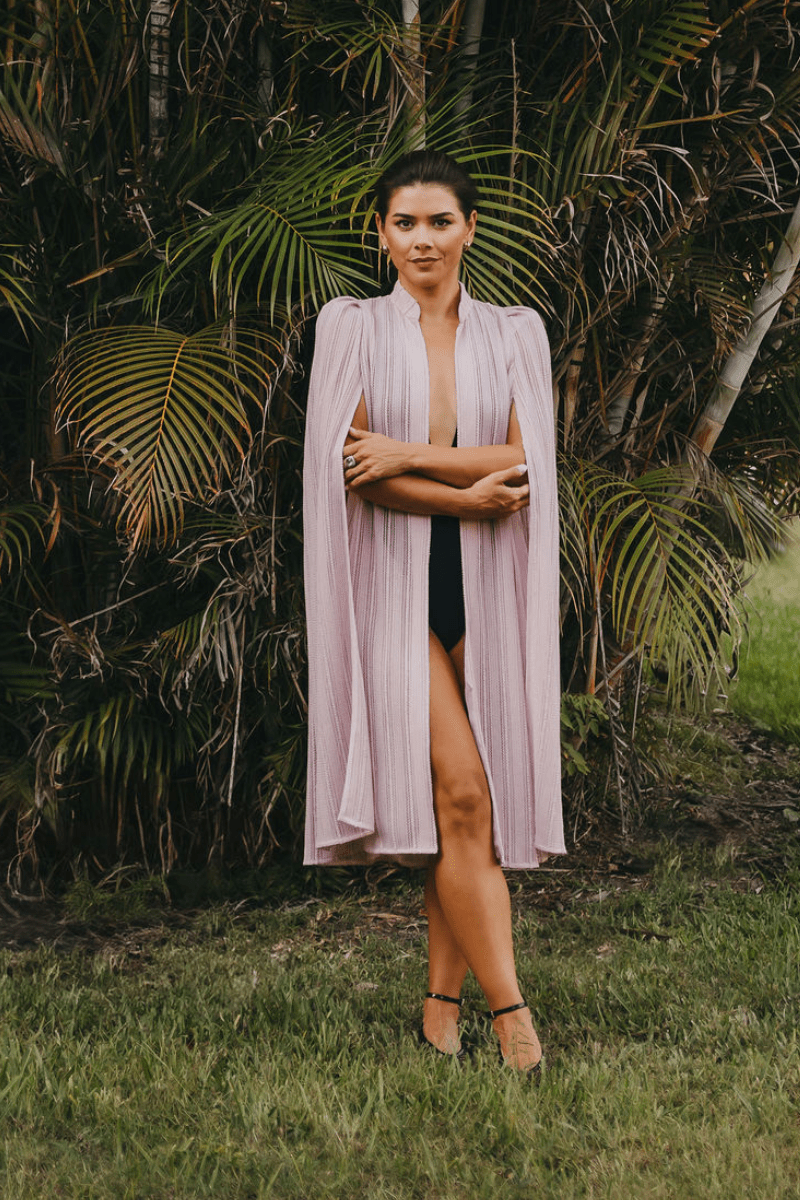 Alison Pink Crochet Cape - Nina Nieves