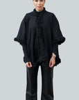 Calla Black Floral Wrap - Nina Nieves