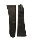 Long Black Lambskin Gloves - Nina Nieves