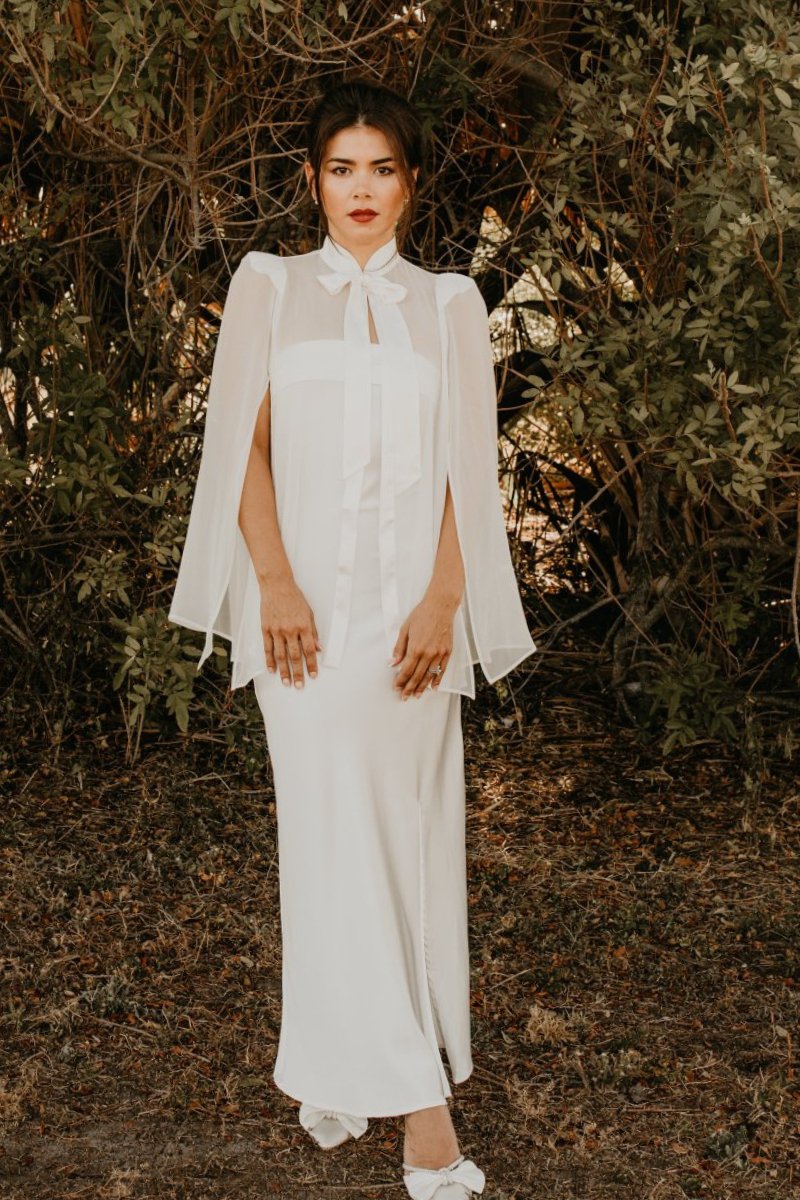 Taylor Silk Sheer Bridal Cape