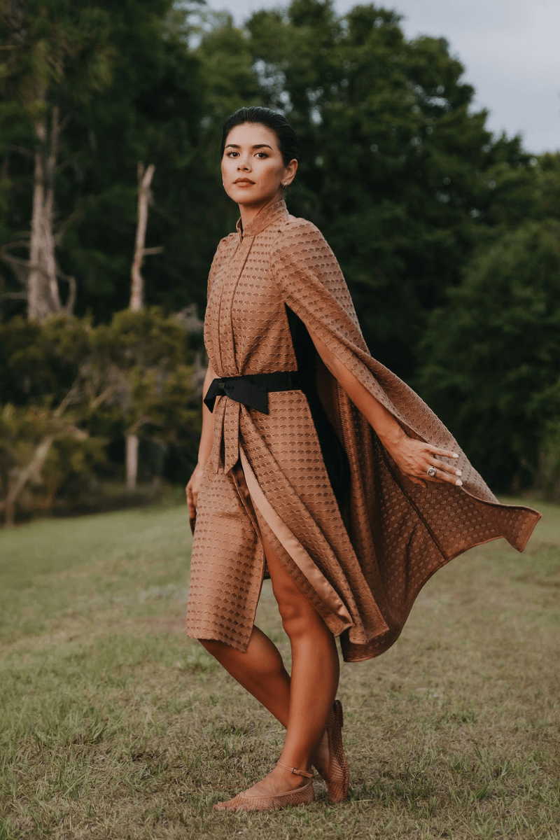 Yenny Camel Crochet Cape - Nina Nieves