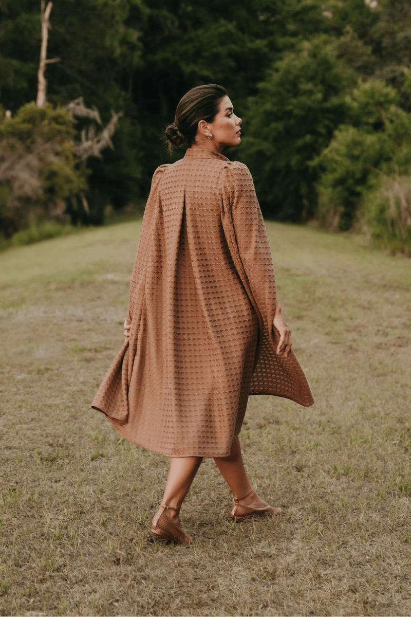 Yenny Camel Crochet Cape - Nina Nieves