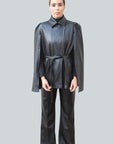 Adele Vegan Short Leather Cape - Nina Nieves