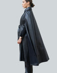 Bianca Long Vegan Leather Cape - Nina Nieves