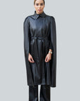 Bianca Long Vegan Leather Cape - Nina Nieves