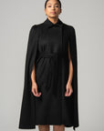 Raven Long Cape in Black - Nina Nieves