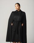 Raven Long Cape in Black - Nina Nieves