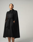 Raven Long Cape in Black - Nina Nieves
