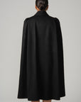 Raven Long Cape in Black - Nina Nieves