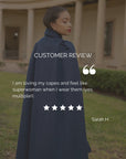 Royal Long Cape in Navy - Nina Nieves
