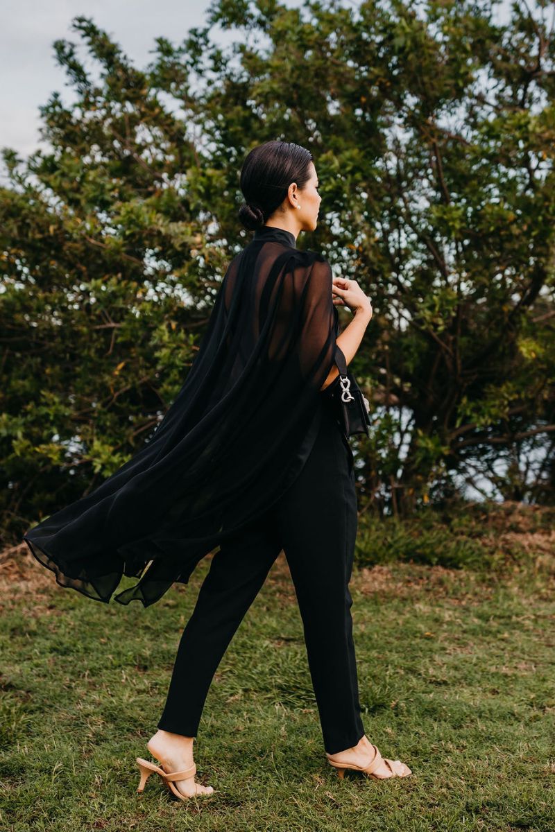 Siena Silk Chiffon Cape - Nina Nieves