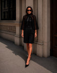 Noir Mini Siena Silk Chiffon Cape