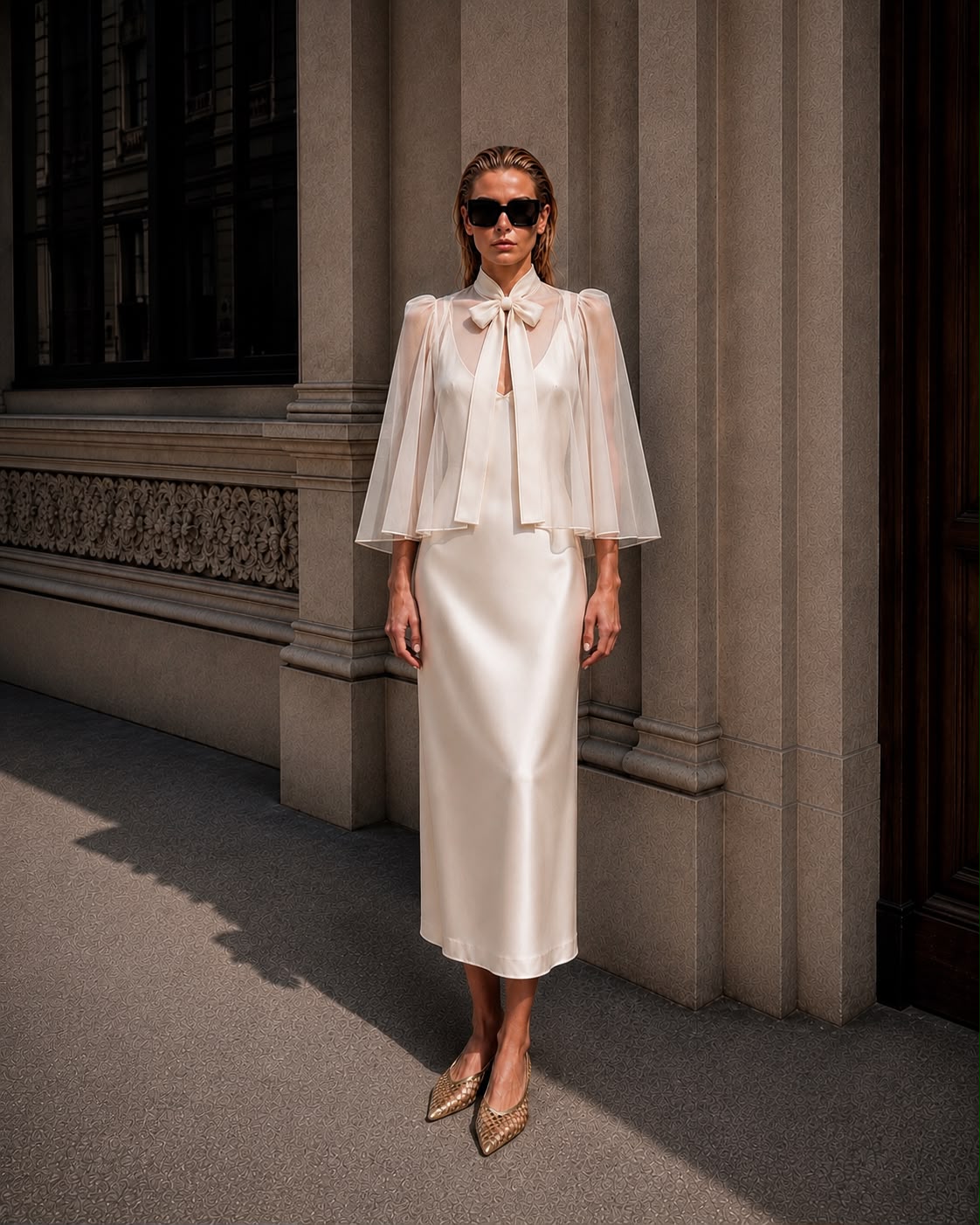 Bone Mini Siena Silk Chiffon Cape