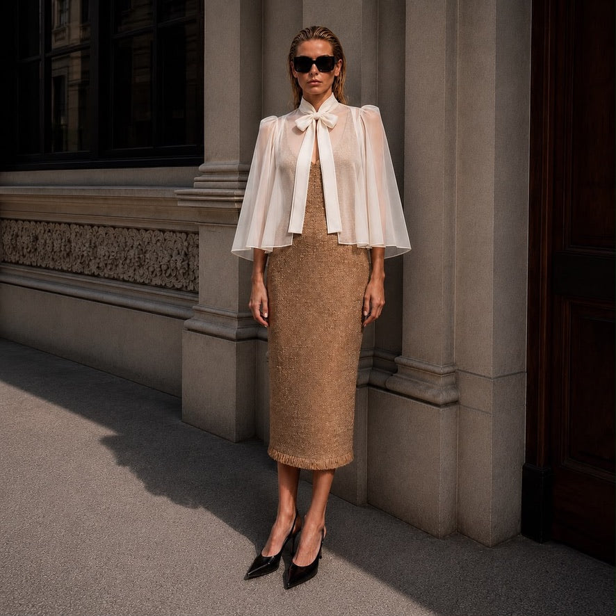 Bone Mini Siena Silk Chiffon Cape
