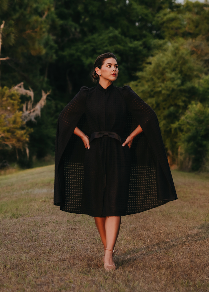 black crochet nina nieves cape