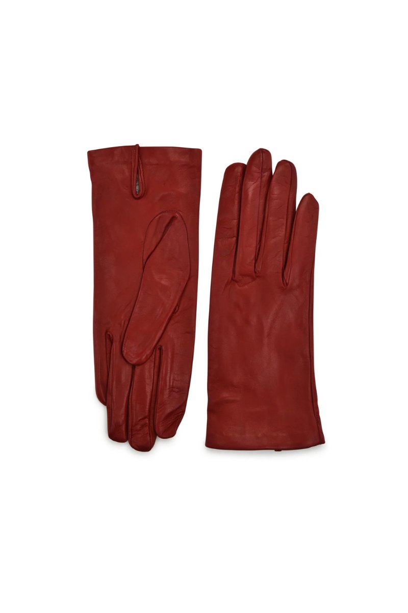 Corto Red Lambskin Gloves - Nina Nieves