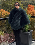 Emerald Faux Fur Channel - Quilted Cape - Nina Nieves