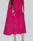 Mora Long Cape in Fuchsia Pink - Nina Nieves