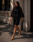 Noir Mini Siena Silk Chiffon Cape - Nina Nieves