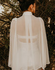 Taylor Silk Sheer Bridal Cape - Nina Nieves