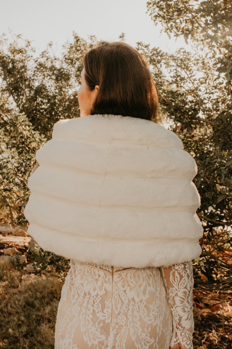 Yvonne Faux Fur Bridal Cape - Nina Nieves